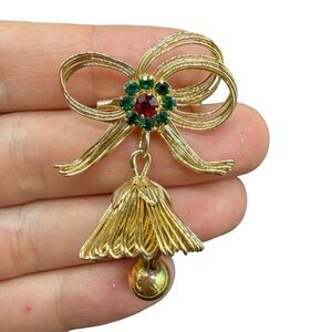 Vintage Jewelry Christmas Bell Brooch Pin Holiday Jewelry